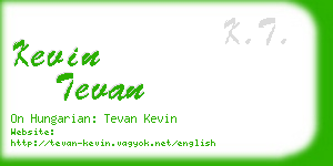 kevin tevan business card